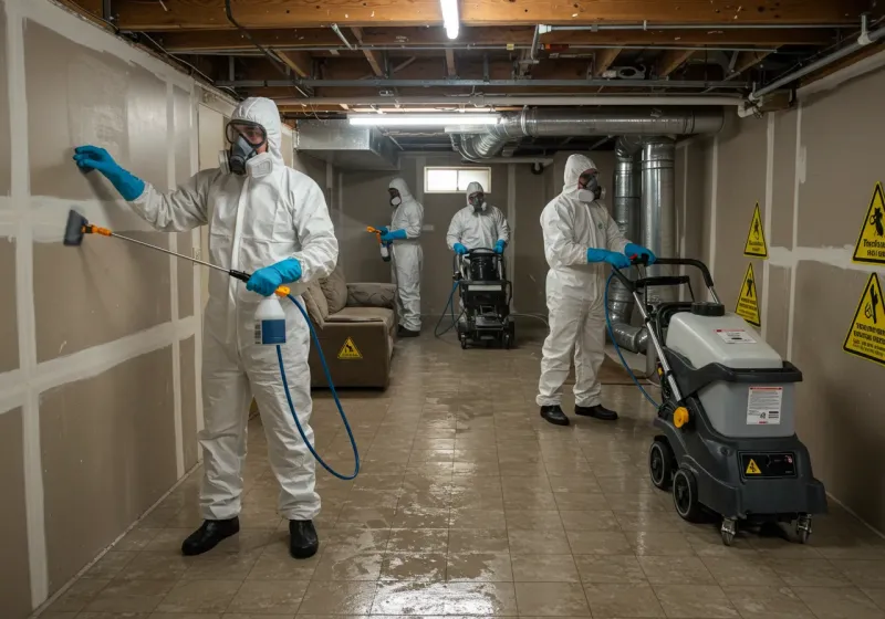 Basement Moisture Removal and Structural Drying process in Lakewood Park, FL